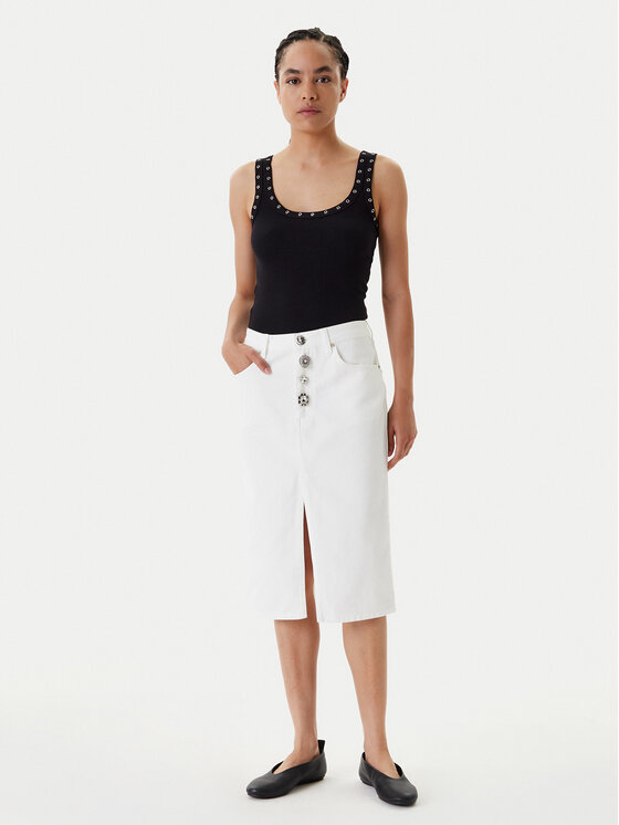 ViCOLO ViCOLO Fustă de blugi DD5101 Alb Regular Fit
