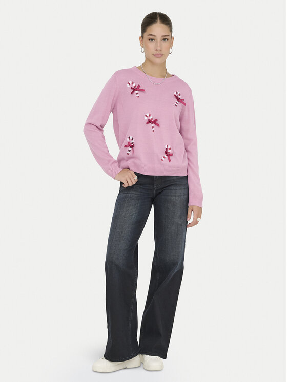 ONLY ONLY Kampsun Xmas Shine 15355004 Roosa Regular Fit