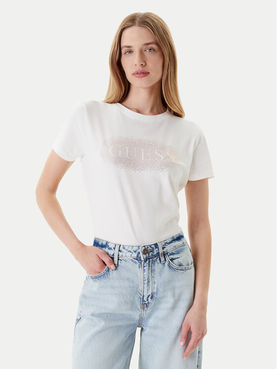 Guess Guess T-Shirt V5YI08 J1314 Biały Regular Fit
