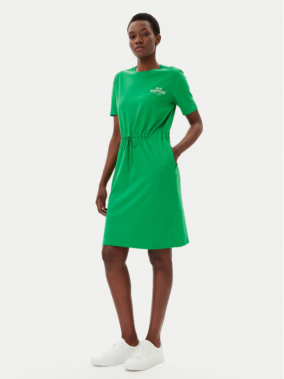 Tommy Hilfiger Tommy Hilfiger Kleid für den Alltag WW0WW45529 Grün Regular Fit