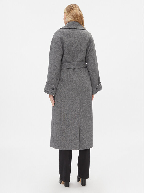 IVY OAK IVY OAK Vlněný kabát Claudia IO1123F1115 Šedá Loose Fit