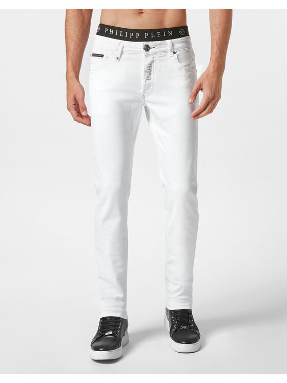 PHILIPP PLEIN PHILIPP PLEIN Jeansy 541 Biały Straight Leg