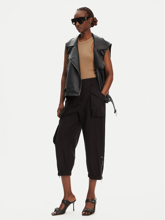 PINKO PINKO Szövet nadrág Vedrai 104704 A2ER Fekete Regular Fit