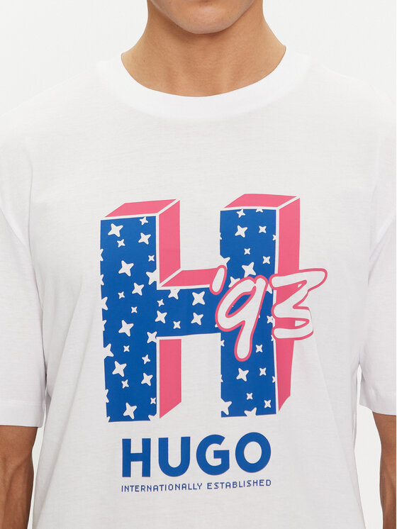 HUGO Hugo T-Shirt Nentryle 50513411 Bílá Relaxed Fit