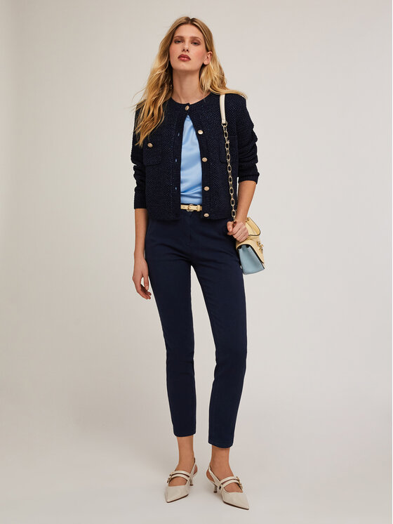 Motivi Motivi Cardigan M319W003402N034 Blu Regular Fit