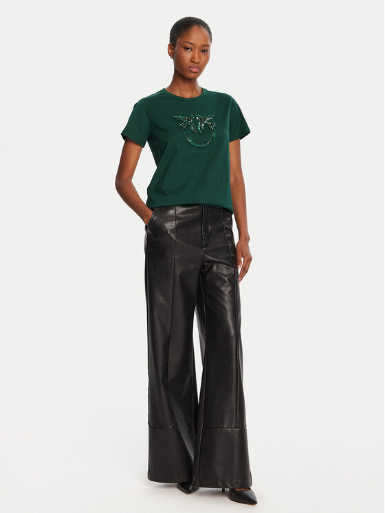 PINKO PINKO T-Shirt Quentin 100535 A2RN Zielony Regular Fit