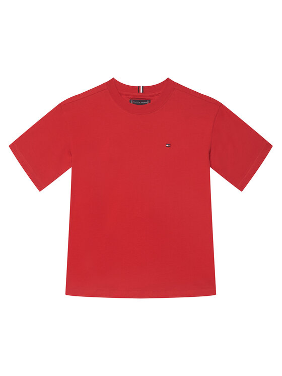 Tommy Hilfiger Tommy Hilfiger Marškinėliai Essential Flag KB0KB09646 Raudona Regular Fit