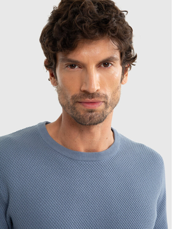 BIG STAR BIG STAR Sweter REYLI_401_160 Niebieski Classic Fit