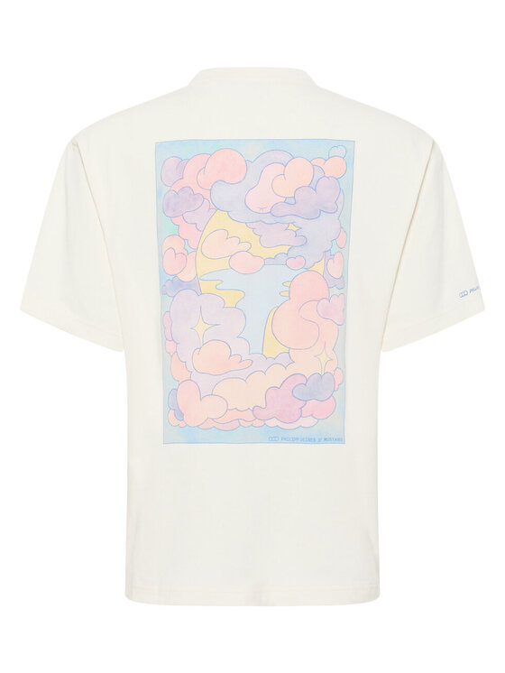 Mustang Mustang T-shirt UNISEX T-SHIRT COLLAB Bianco Loose Fit