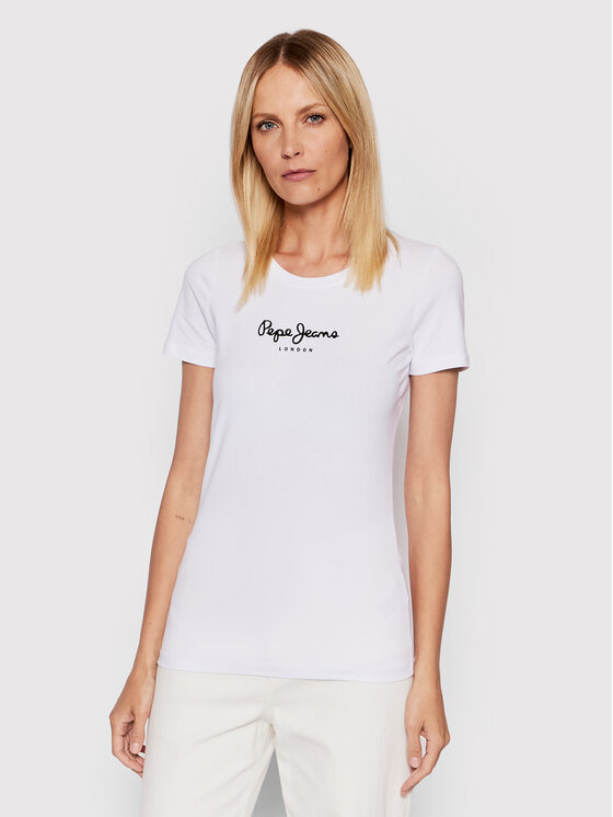 Pepe Jeans Pepe Jeans T-shirt New Virgina PL505202 Bijela Slim Fit