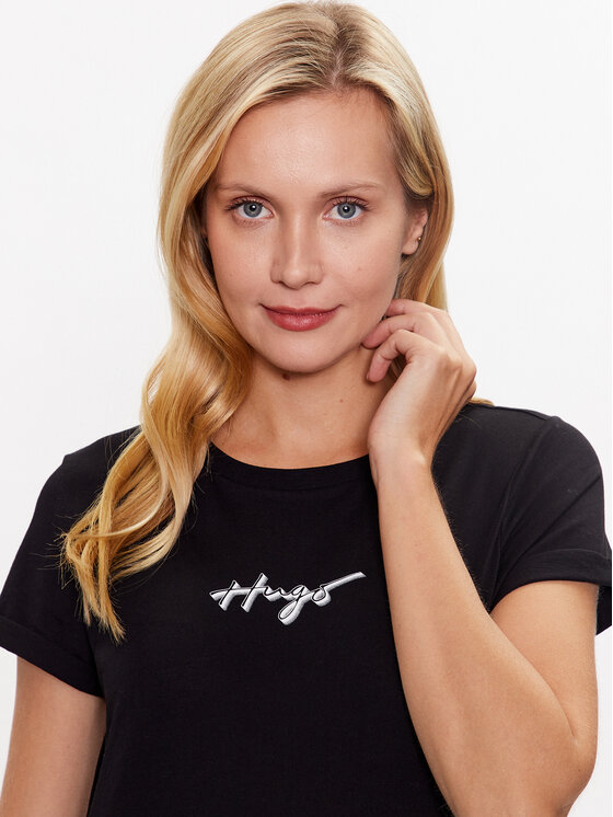 HUGO Hugo Tričko 50486327 Čierna Slim Fit