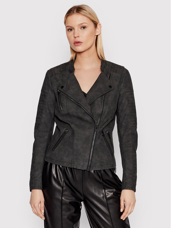ONLY ONLY Куртка зі штучної шкіри Ava 15102997 Чорний Regular Fit