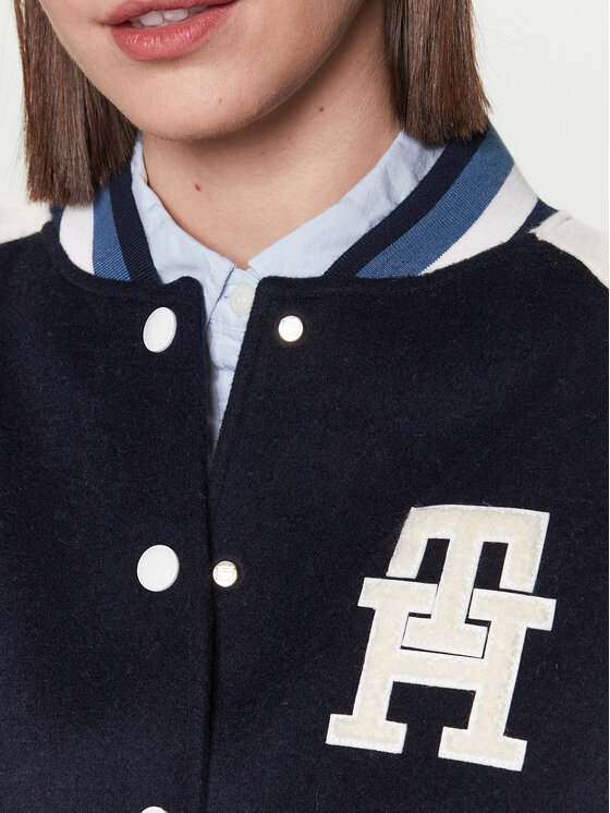Tommy Hilfiger Tommy Hilfiger Bomber striukė Varsity WW0WW38112 Tamsiai mėlyna Regular Fit