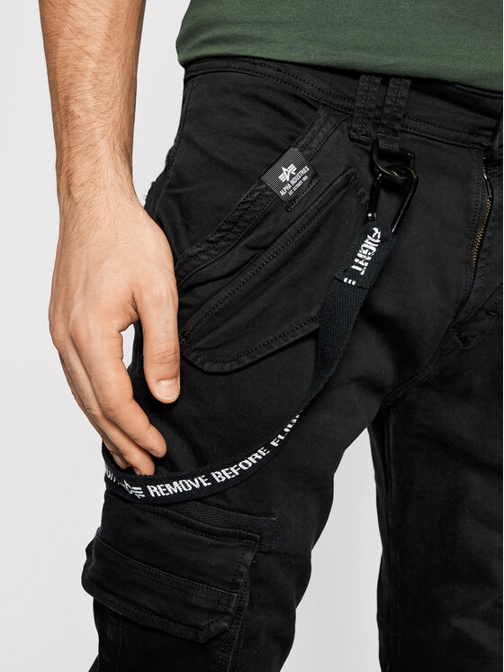Alpha Industries Alpha Industries Hlače iz tkanine Utility 128202 Črna Slim Fit