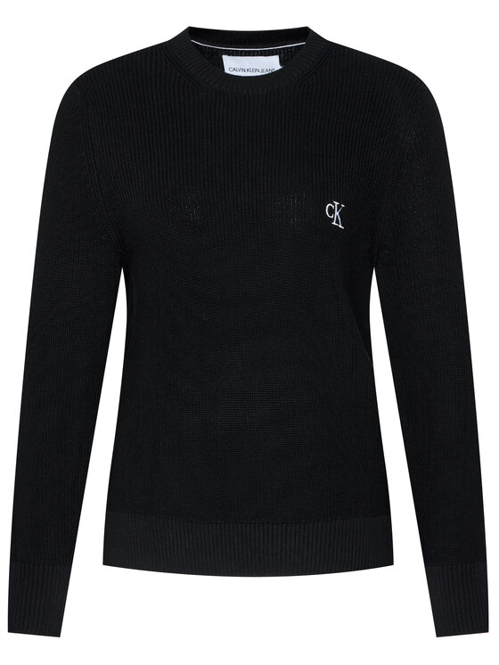 Calvin Klein Jeans Calvin Klein Jeans Sveter Textured J20J214137 Čierna Regular Fit