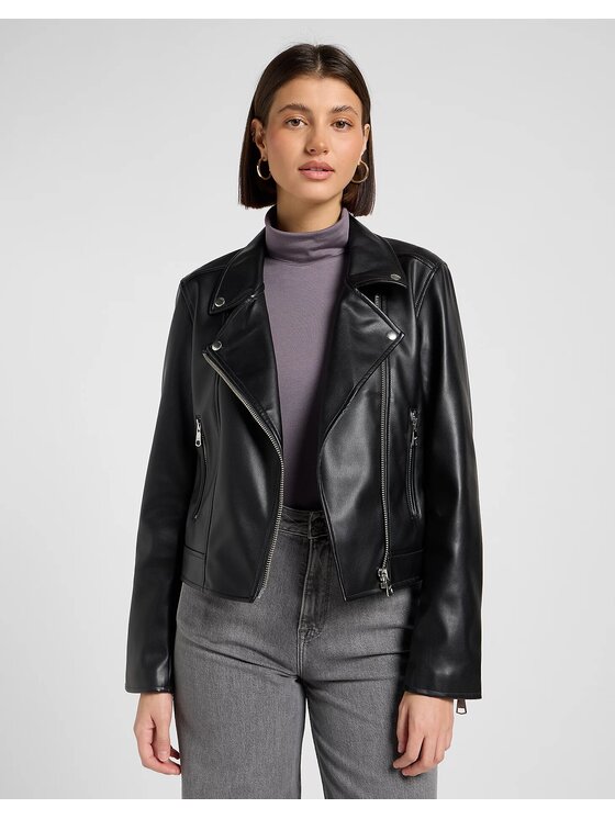 Lee Lee Kurtka przejściowa MOTO JACKET Czarny Regular Fit