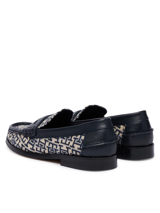 Tommy Hilfiger Tommy Hilfiger Loafers Th Monogram Penny Bar Loafer FW0FW09537 Tmavomodrá