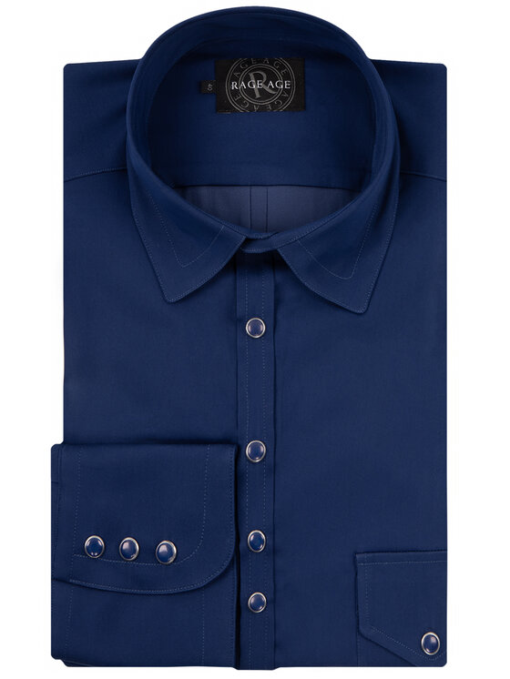 Rage Age Rage Age Särk Deep Blue Tumesinine Slim Fit