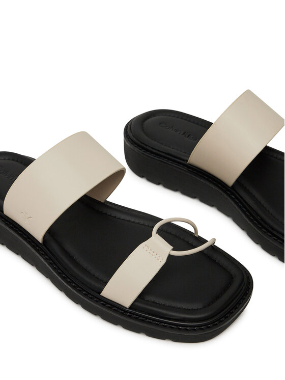 Calvin Klein Jeans Calvin Klein Jeans Šľapky Rope Sandal Soft Lth Mg YW0YW01864 Écru