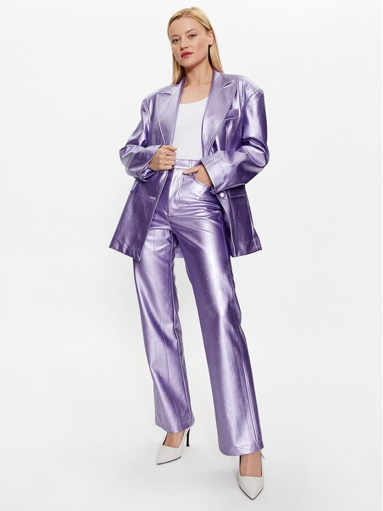 ROTATE ROTATE Pintsak Embossed Pu 1000932225 Lilla Oversize