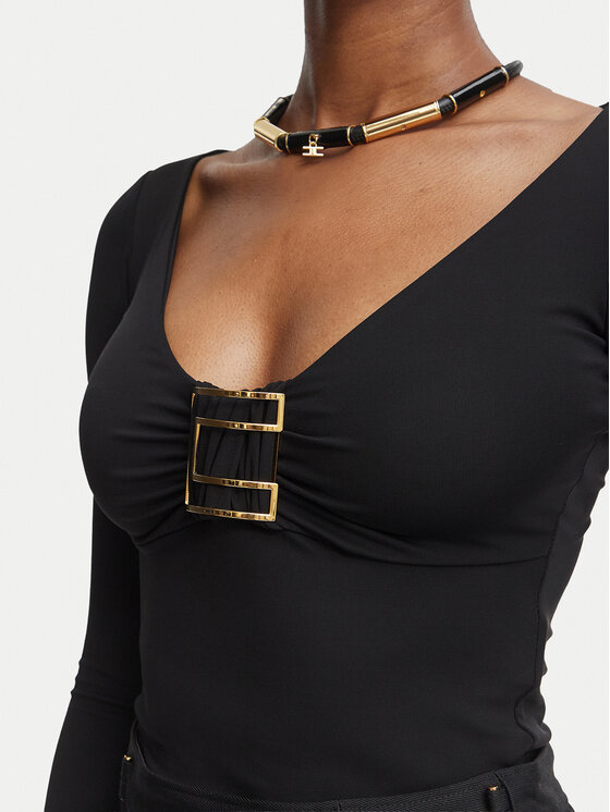 Elisabetta Franchi Elisabetta Franchi Блузка MD-005-67E2-V280 Чорний Slim Fit