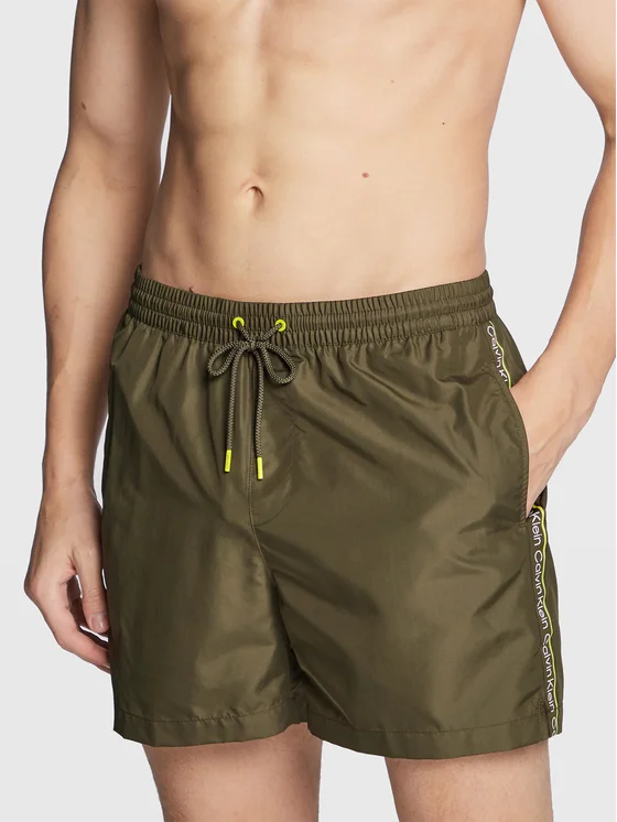 Calvin Klein Swimwear Badeshorts KM0KM00789 Khakifarben Regular Fit