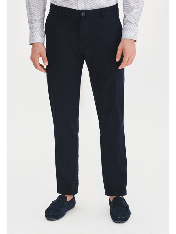 Pako Lorente Pako Lorente Chinosy P25SN-WX-007 Granatowy Classic Fit
