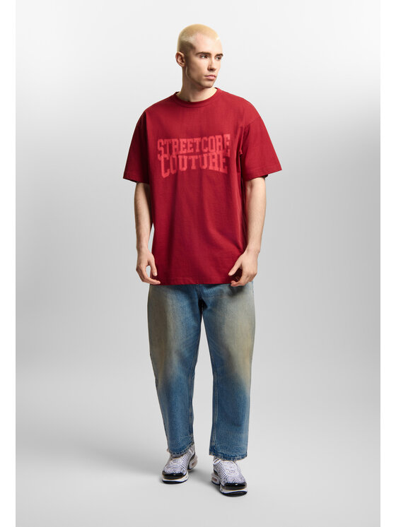 PROSTO. PROSTO. T-Shirt Street Couture Czerwony Oversize