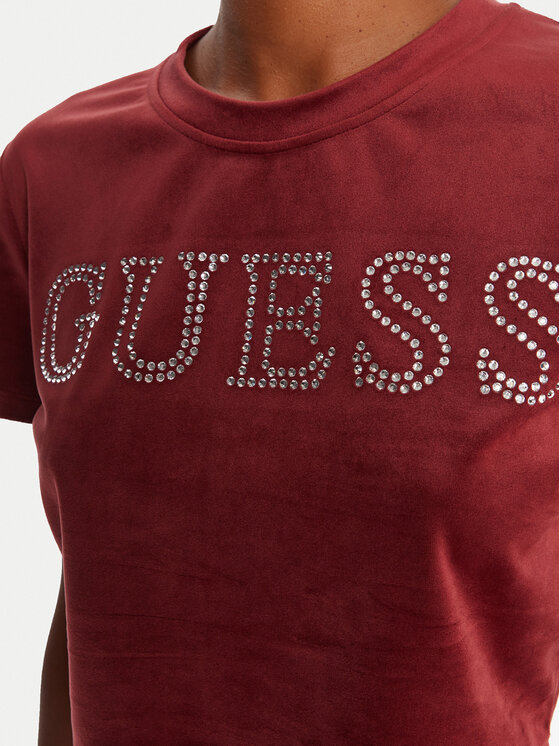 Guess Guess T-Shirt V3BI01 K0232 Μπορντό Regular Fit