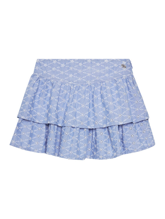 Guess Mini sukňa J5GD23 WH7K0 Modrá Regular Fit