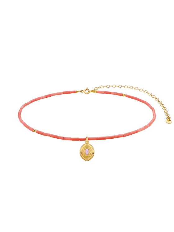 Naszyjnik Alicja&Maria Jewellery, Żółte złocenie, Maroon