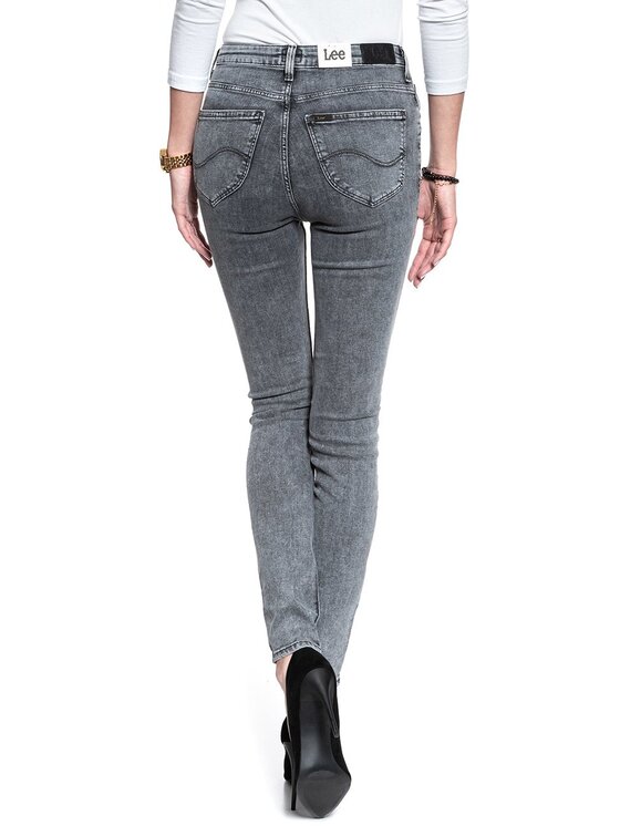 Lee Lee Jeansy SCARLETT HIGH Szary Skinny Fit