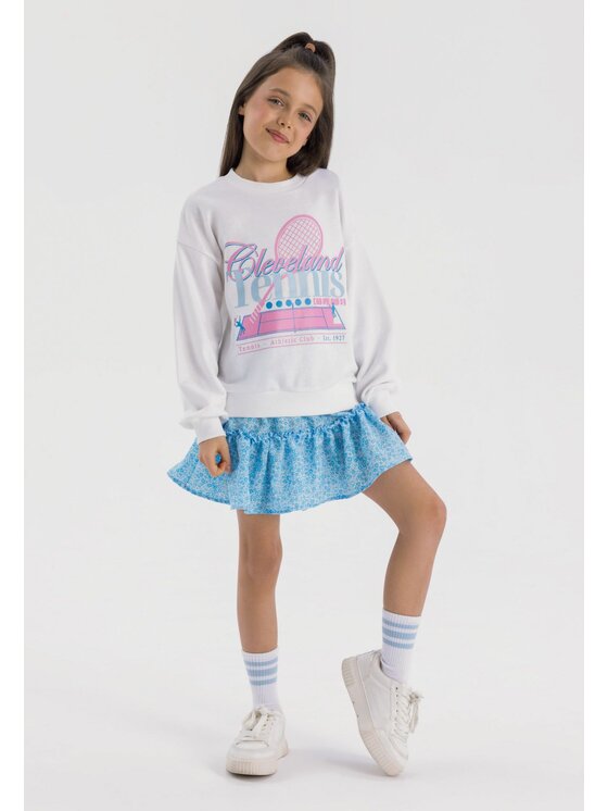 MINOTI MINOTI Bluza 22fleece52 Biały Regular Fit