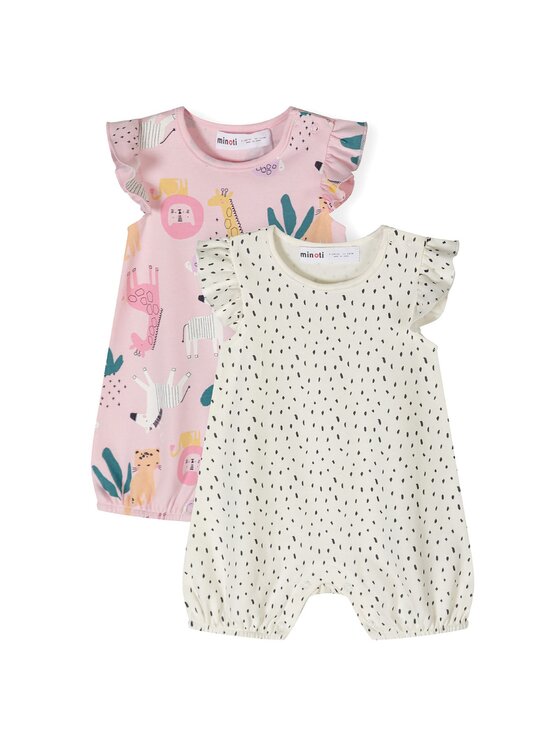 MINOTI MINOTI Komplet 2 par pajacy 24babypack40 Biały