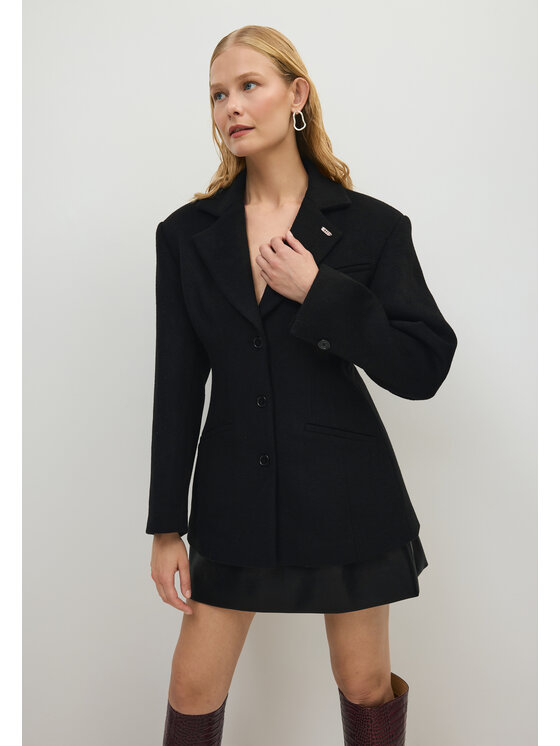 BIZUU BIZUU Sako JARDINES WOOL BLACK BLAZER Černá Standard Fit