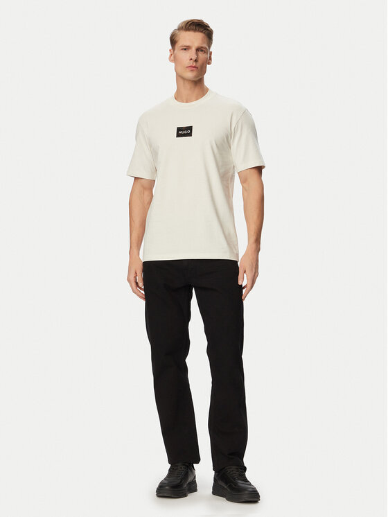 HUGO HUGO T-Shirt Dumeon 50557445 Kremowy Regular Fit