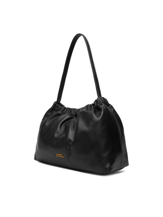 Tommy Hilfiger Tommy Hilfiger Дамска чанта Soft Leather Shoulder Bag AW0AW18307 Черен