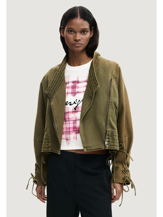 Desigual Desigual Giacca di pelle CHAQ_NAYELI Verde Casual Fit