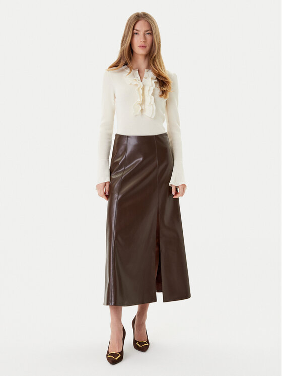 Simona Corsellini Simona Corsellini Пола от имитация на кожа A25CPGO00701 Кафяв Regular Fit