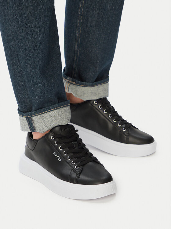 Guess Sneakers FMJAVI LEA12 Negru