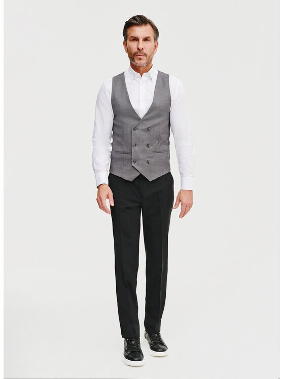 Pako Lorente Pako Lorente Kamizelka garniturowa P25SF-8X-002 Szary Slim Fit