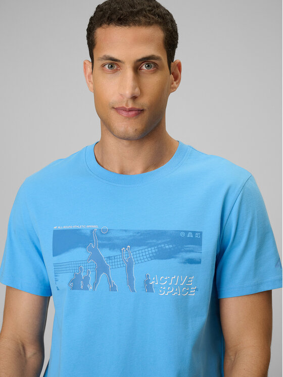 4F 4F T-Shirt BEACHWEAR Niebieski Regular Fit