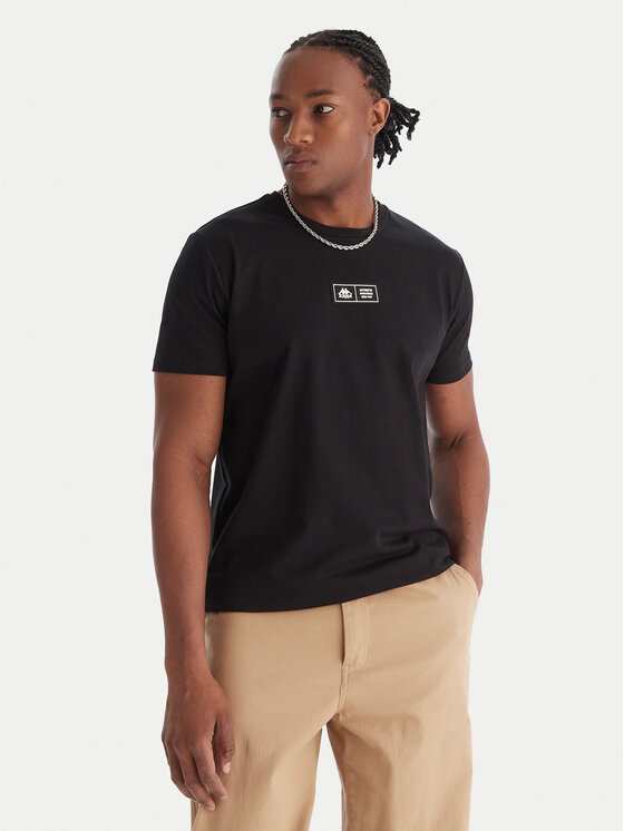 Kappa Kappa T-Shirt Authentic Nuria 341V2UW Μαύρο Regular Fit