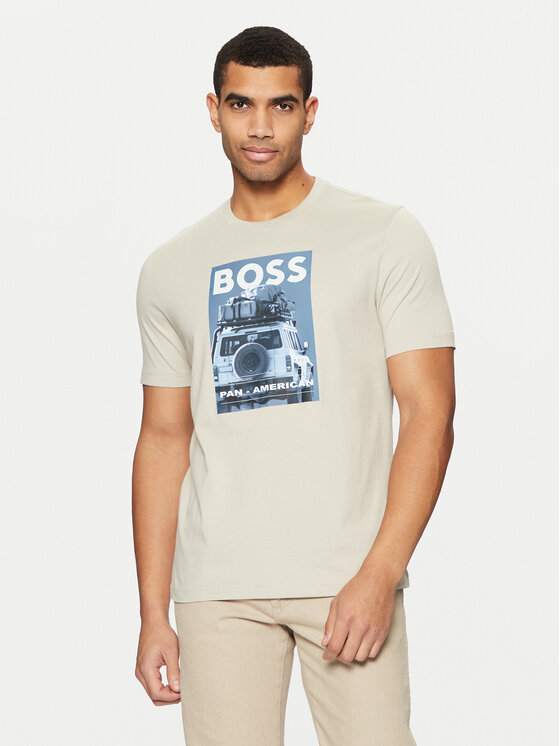 BOSS BOSS Majica Te_Mextour 50535079 Bež Regular Fit
