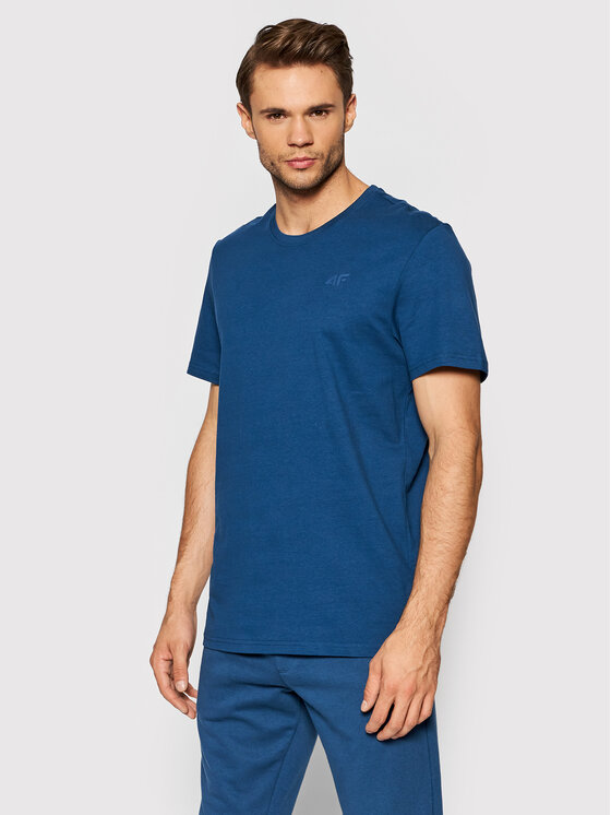 4F 4F T-Shirt NOSH4-TSM352 Granatowy Regular Fit