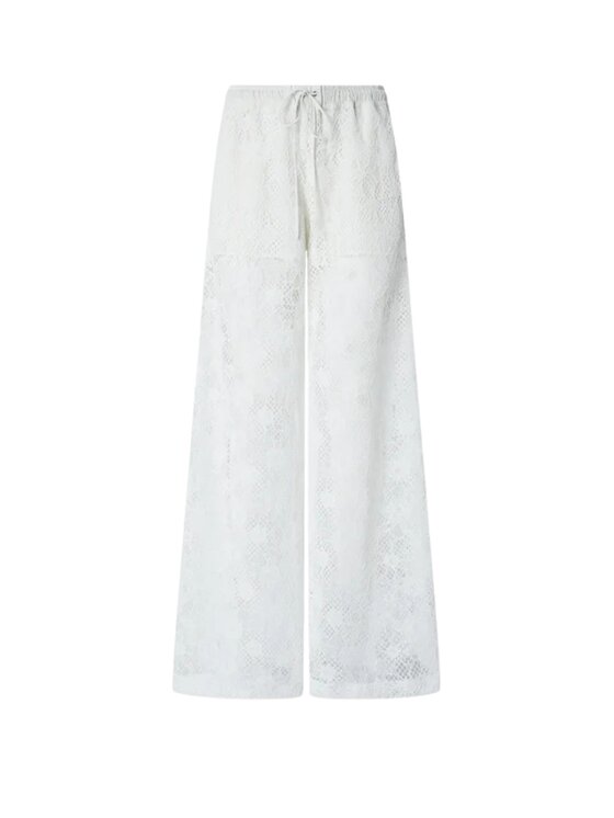PINKO PINKO Bryczesy LAURIE PANTALONE PIZZO REBRODE Biały Regular Fit