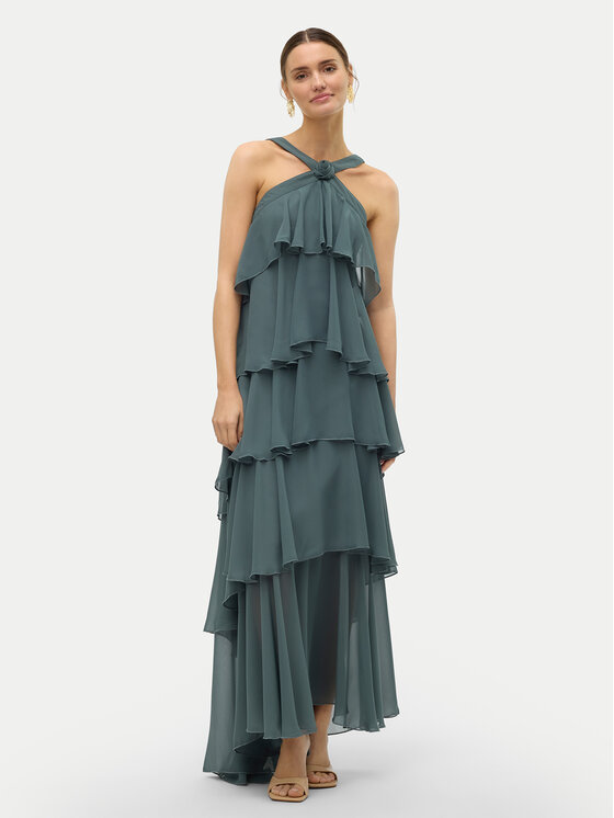 Vero Moda Vero Moda Večerní šaty Felicia 10295237 Zelená Slim Fit
