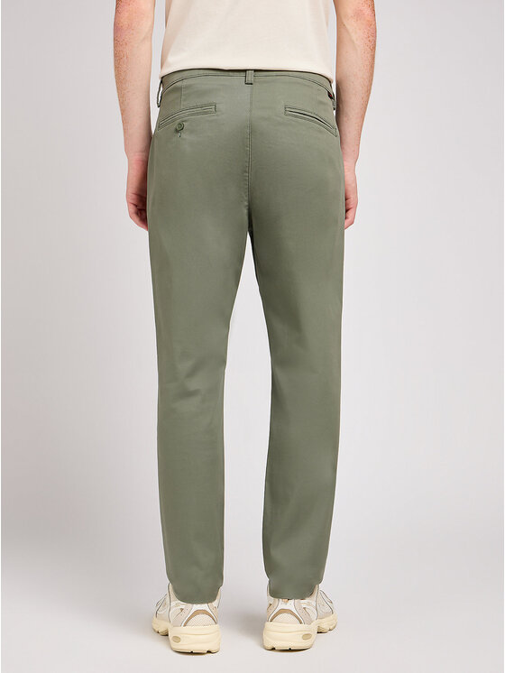 Lee Lee Spodnie materiałowe SLIM CHINO Zielony Loose Fit