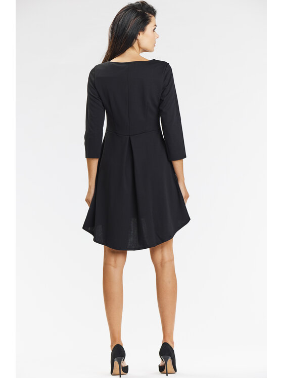 Awama Awama Každodenné šaty A663 Čierna Basic Fit