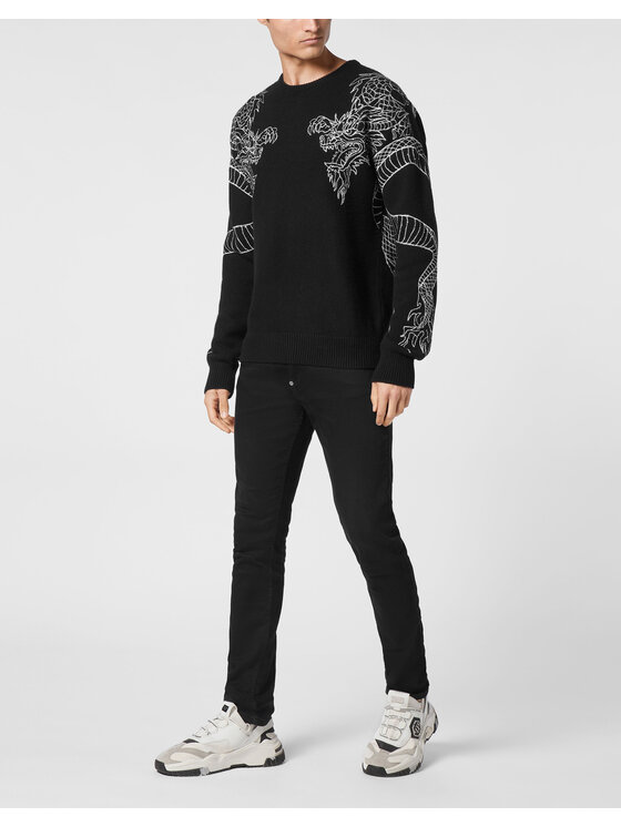 PHILIPP PLEIN PHILIPP PLEIN S dlouhým rukávem 14677 Černá Regular Fit